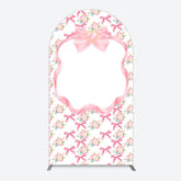 Lofaris Fairy Pink Bow Tie Floral Birthday Arch Backdrop